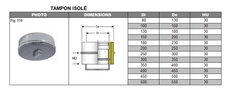 Tampon DP inox d. 150