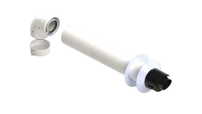 Kit compatible Vaillant coude 90 prises de mesure + terminal horizontal 60/100 [G610KCCVAP15]