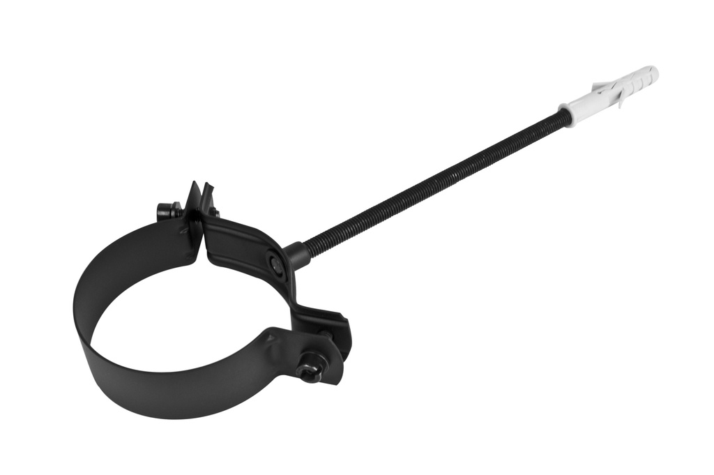 Collier mural avec cheville AISI316L peint noir d. 100 [PSN23T-D100]