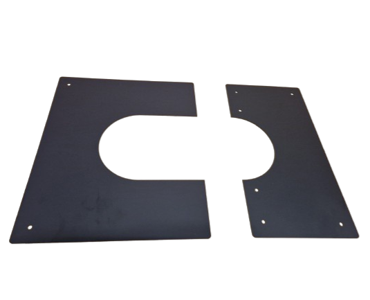 Plaque de propreté en 2 parties 0/45° inox peint noir d. 180 [PSN35C-D180]