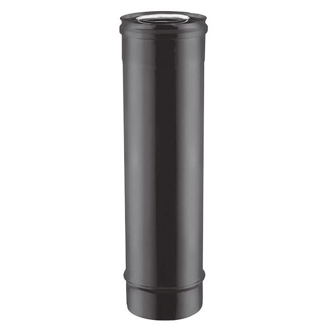 Élément droit 1000 mm coaxial peint noir d. 80/125 [TCIN01-D085]