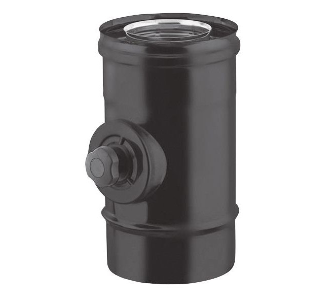 Élément d'inspection coaxial peint noir d. 80/130 [TCIN08-D080]