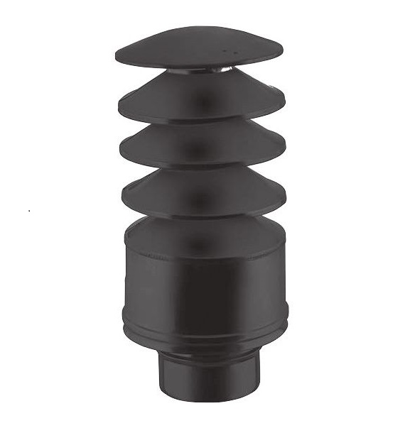 Terminal à lamelles coaxial peint noir d. 80/130 [TCIN17-D080]