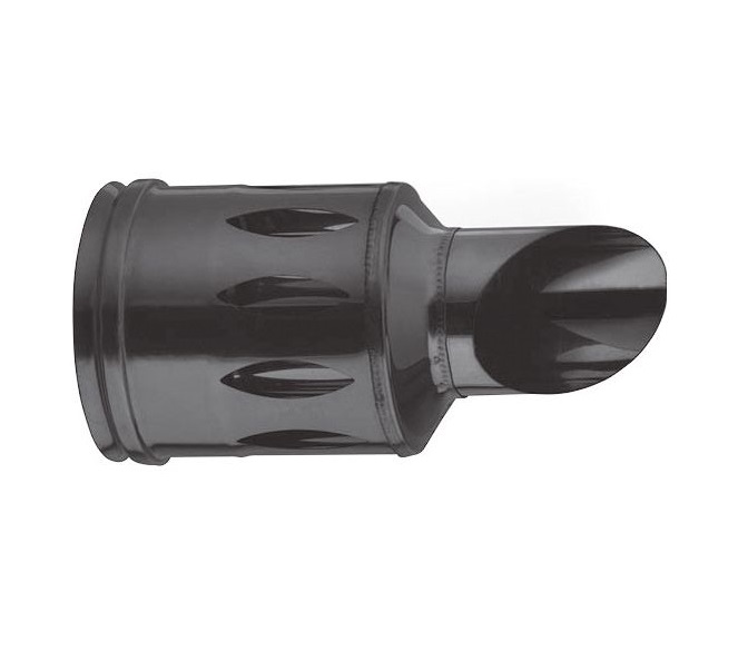 Terminale de décharge horiz. court coaxial peint noir d. 80/130 [TCIN18-D080]