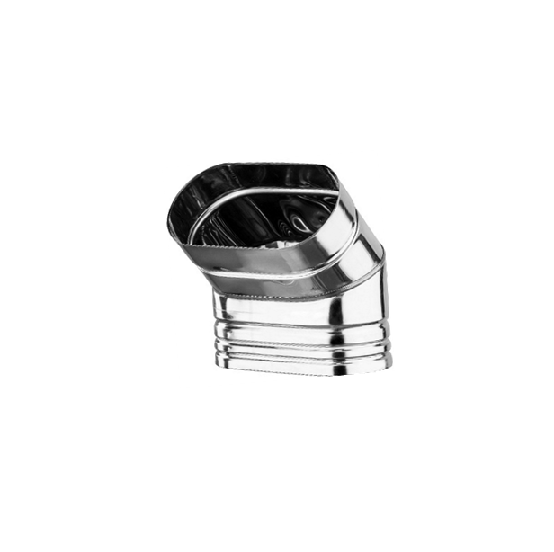 Coude 45° frontal ovale AISI316L épaisseur 0.5 mm d. 120 [MPIOF022120]