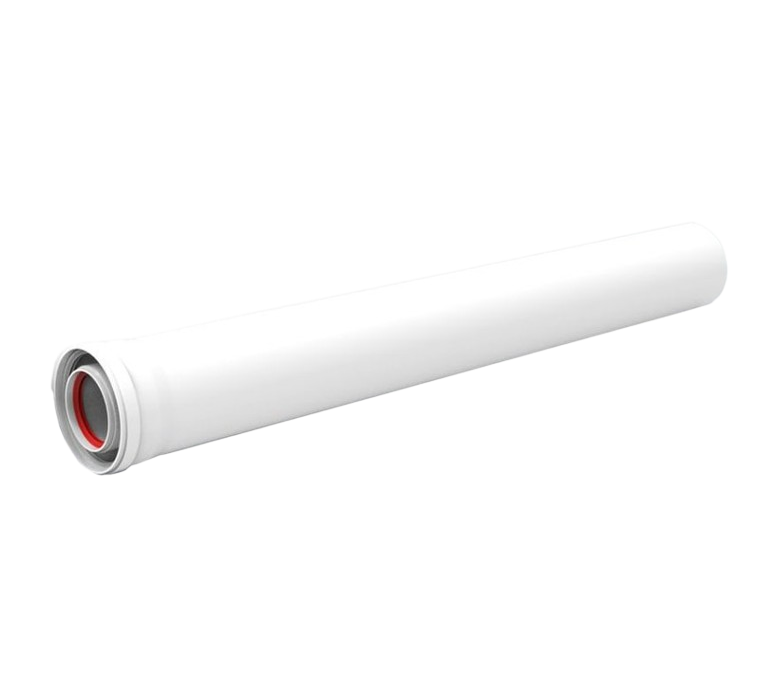Elem. 1000 mm PP/alu blanc 80/125 [NCC01-D80]