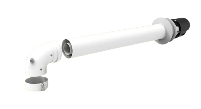 Kit  compatible Vaillant Coude 90 prise de mesure + terminal horizontal d. 080/125 [G8125KCCVAP15]