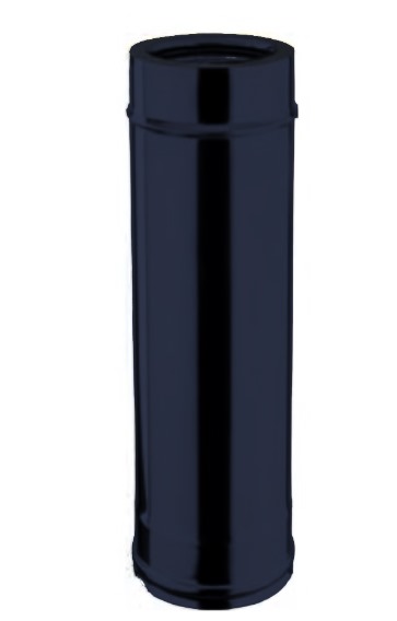Élément droit 1000 mm DP inox peint noir d. 200 [DPN101-D200]