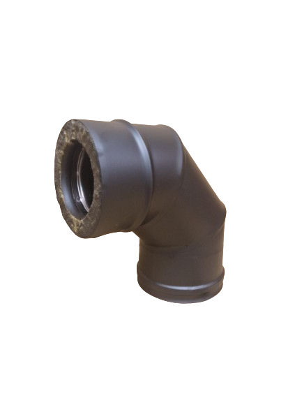 Coude 90° DP inox peint noir d. 130 [DPN107B-D130]