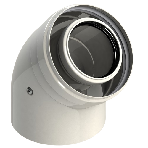 [G610-45MHP15] Coude 45 PP/Acier blanc 60/100 [G610-45MHP15]