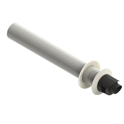 [G610TDFHP15] Terminal horizontal PP/Acier blanc 60/100 [G610TDFHP15]