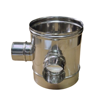 [PS08C-D160] T 90° réduit double piquage 90° SP AISI316L épaisseur 0.5 mm d. 160 [PS08C-D160]