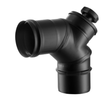 [PSN05I-D100] Coude 90° avec inspection AISI316L SP peint noir épaisseur 0.5 mm d. 100 [PSN05I-D100]