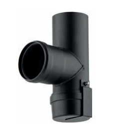 [PSN1207T-D100] T 90° avec tampon acier noir épaisseur 1.2 mm d. 100 [PSN1207T-D100]