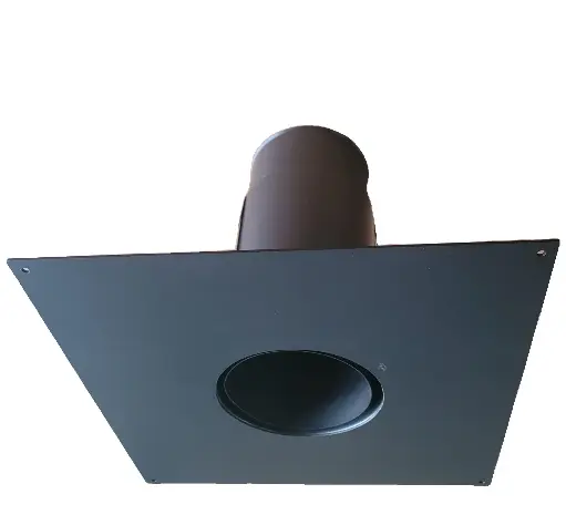 [RASD180QMOD] Raccord plafond avec plaque carrée 350x350 acier noir 2mm d. 180 [RASD180QMOD]