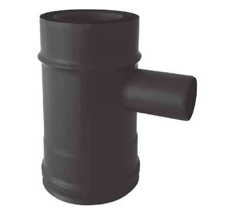 [TCIN04-D080] T90° coaxial peint noir expulsion des fumées réduit d. 80 d. 80/130 [TCIN04-D080]