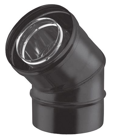 [TCIN10-D080] Coude 45° coaxial peint noir d. 80/130 [TCIN10-D080]