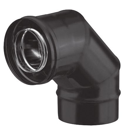 [TCIN11-D085] Coude 90° coaxial peint noir d. 80/125 [TCIN11-D085]
