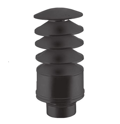 [TCIN17-D080] Terminal à lamelles coaxial peint noir d. 80/130 [TCIN17-D080]