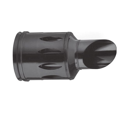 [TCIN18-D080] Terminale de décharge horiz. court coaxial peint noir d. 80/130 [TCIN18-D080]