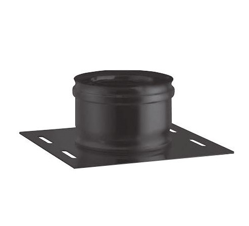 [TCIN25-D080] Plaque de base avec purge coaxial peint noir d. 80/130 [TCIN25-D080]