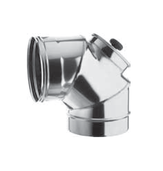 [PS605I-D100] Coude 90° avec inspection étanche AISI316L épaisseur 0.6 mm d. 100 [PS605I-D100]