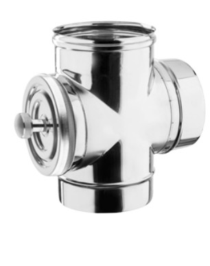 [PS07IHT-D160] T 90° avec inspection haute température AISI316L épaisseur 0.5 mm d. 160 [PS07IHT-D160]