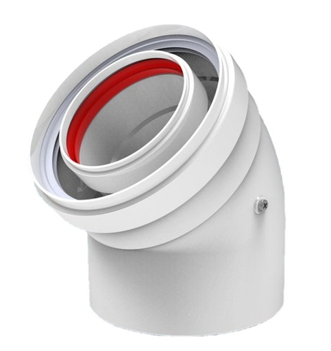 [NCC06-D60b] Coude 45 pp/alu blanc 60/100 [NCC06-D60]
