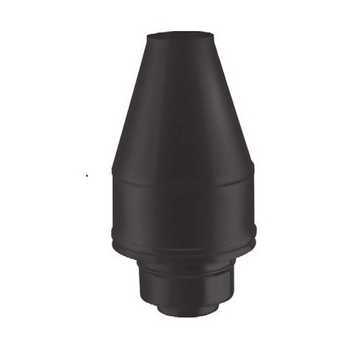 [TCIN16-D080] Terminal conique coaxial peint noir d. 80/130 [TCIN16-D080]